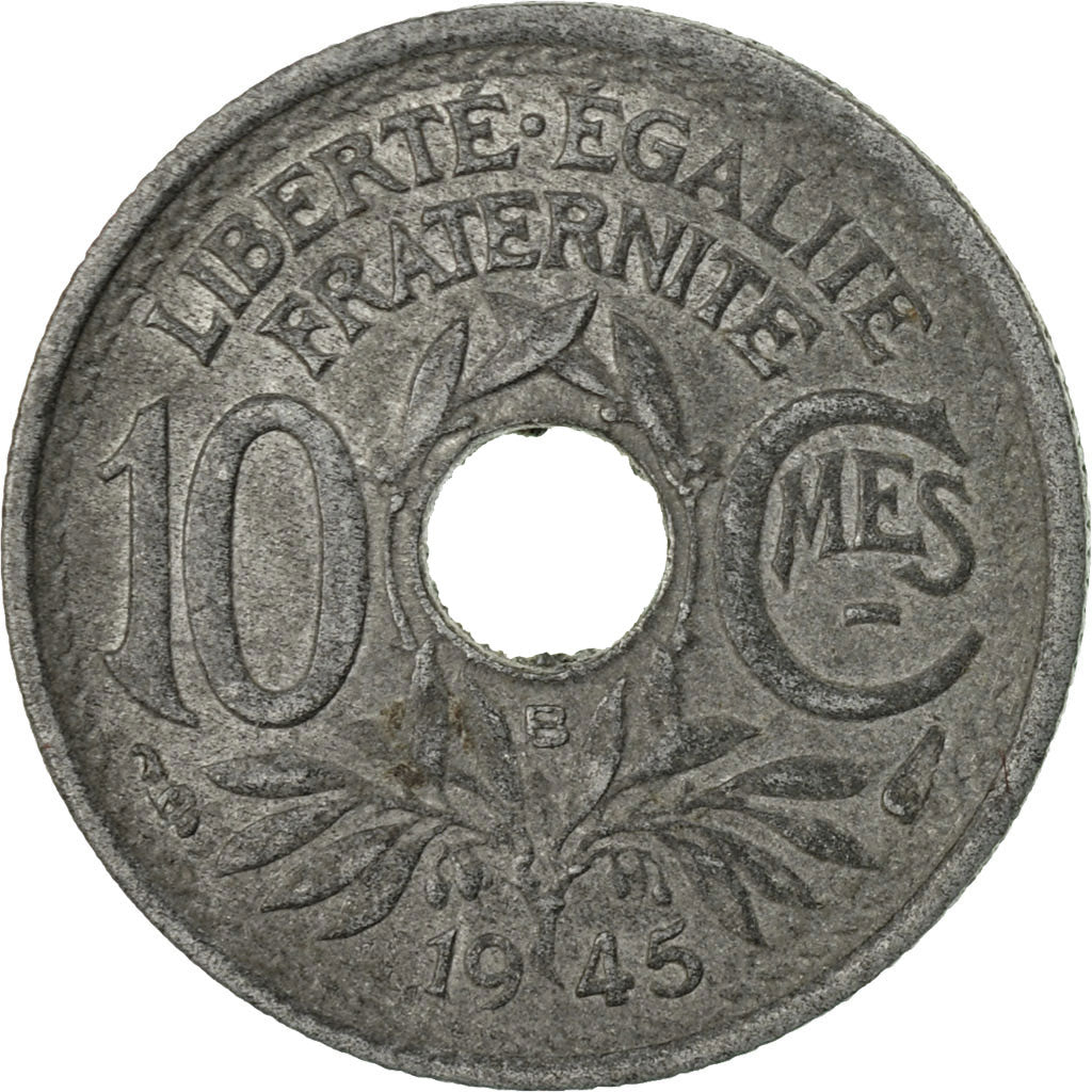 Coin, France, Lindauer, 10 Centimes, 1945, Beaumont - Le Roger, EF(40-45), Zinc