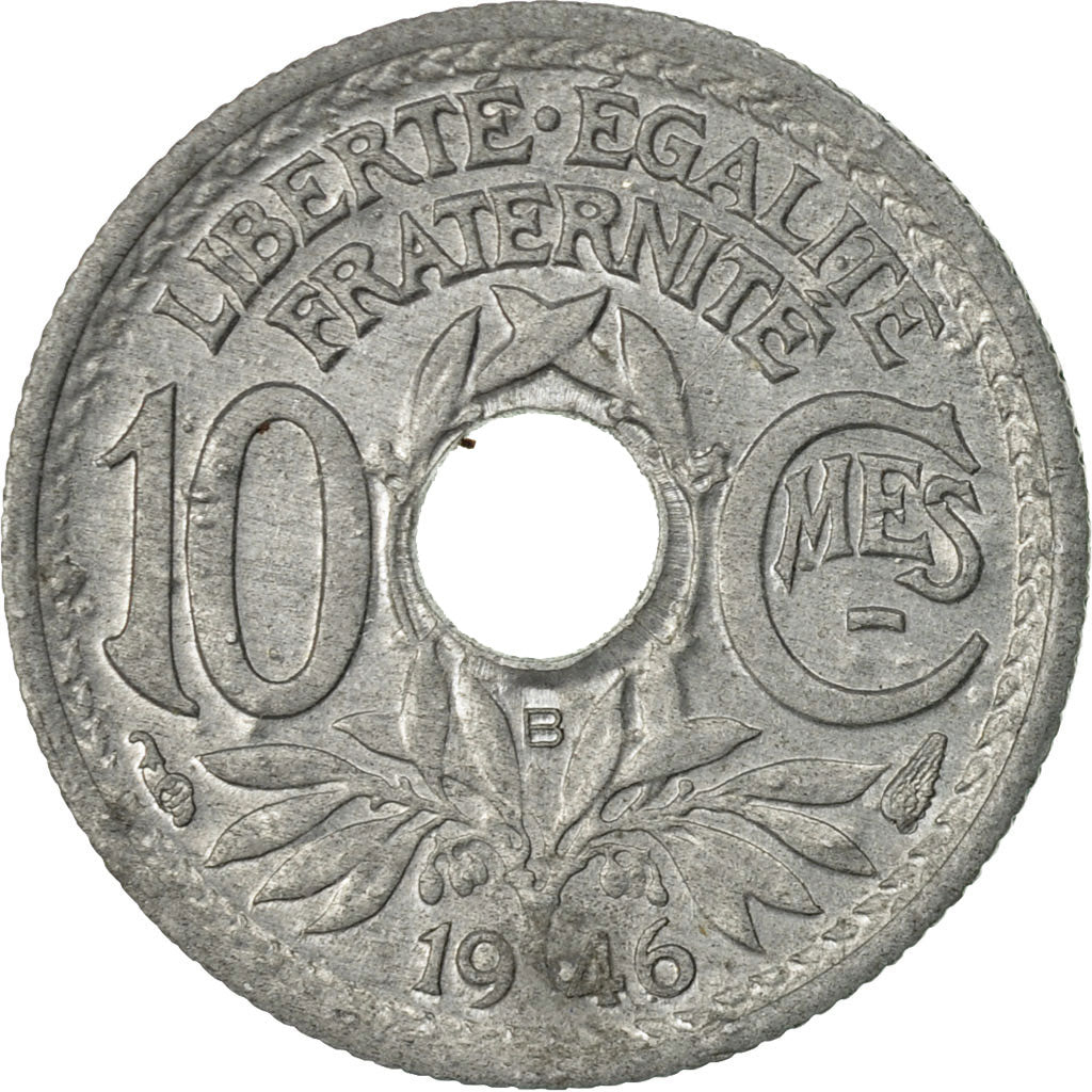 Coin, France, Lindauer, 10 Centimes, 1946, Beaumont - Le Roger, EF(40-45), Zinc