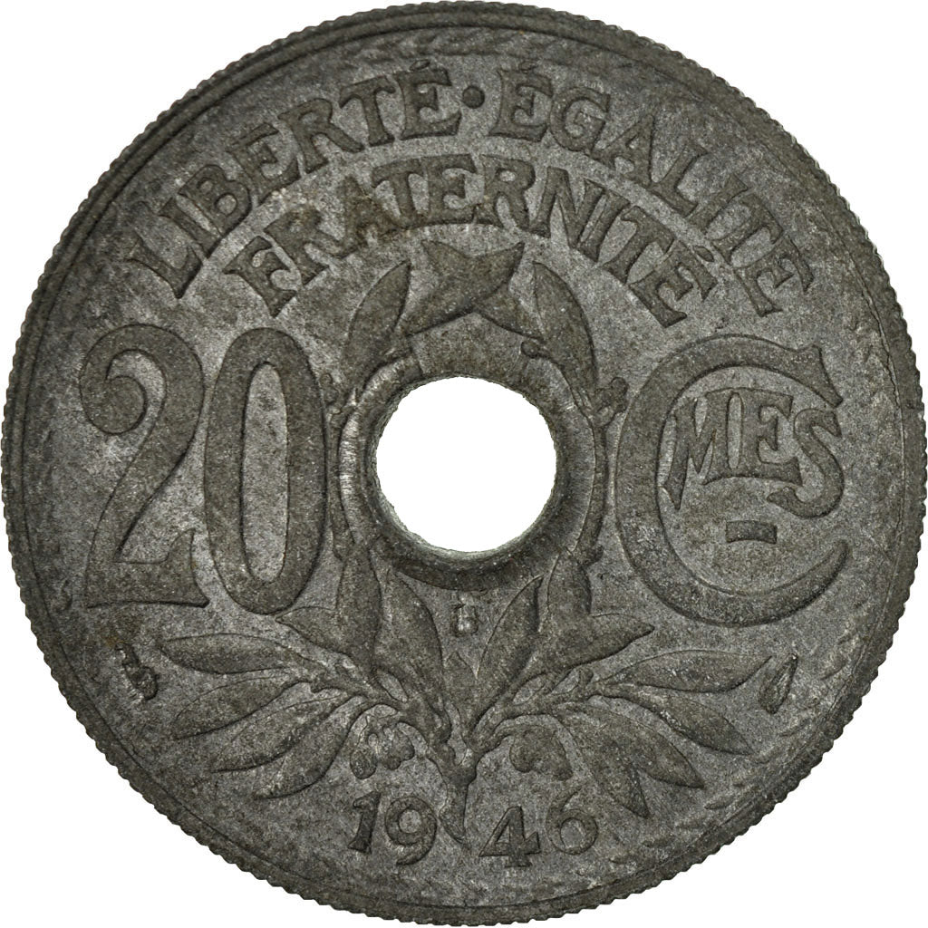 Coin, France, Lindauer, 20 Centimes, 1946, Beaumont - Le Roger, VF(20-25), Zinc