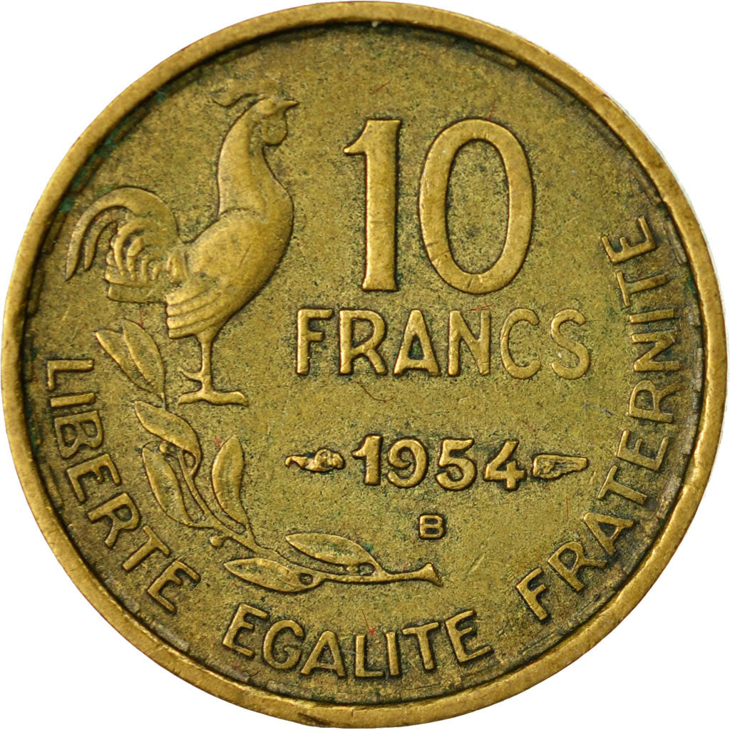 Coin, France, Guiraud, 10 Francs, 1954, Beaumont - Le Roger, EF(40-45)