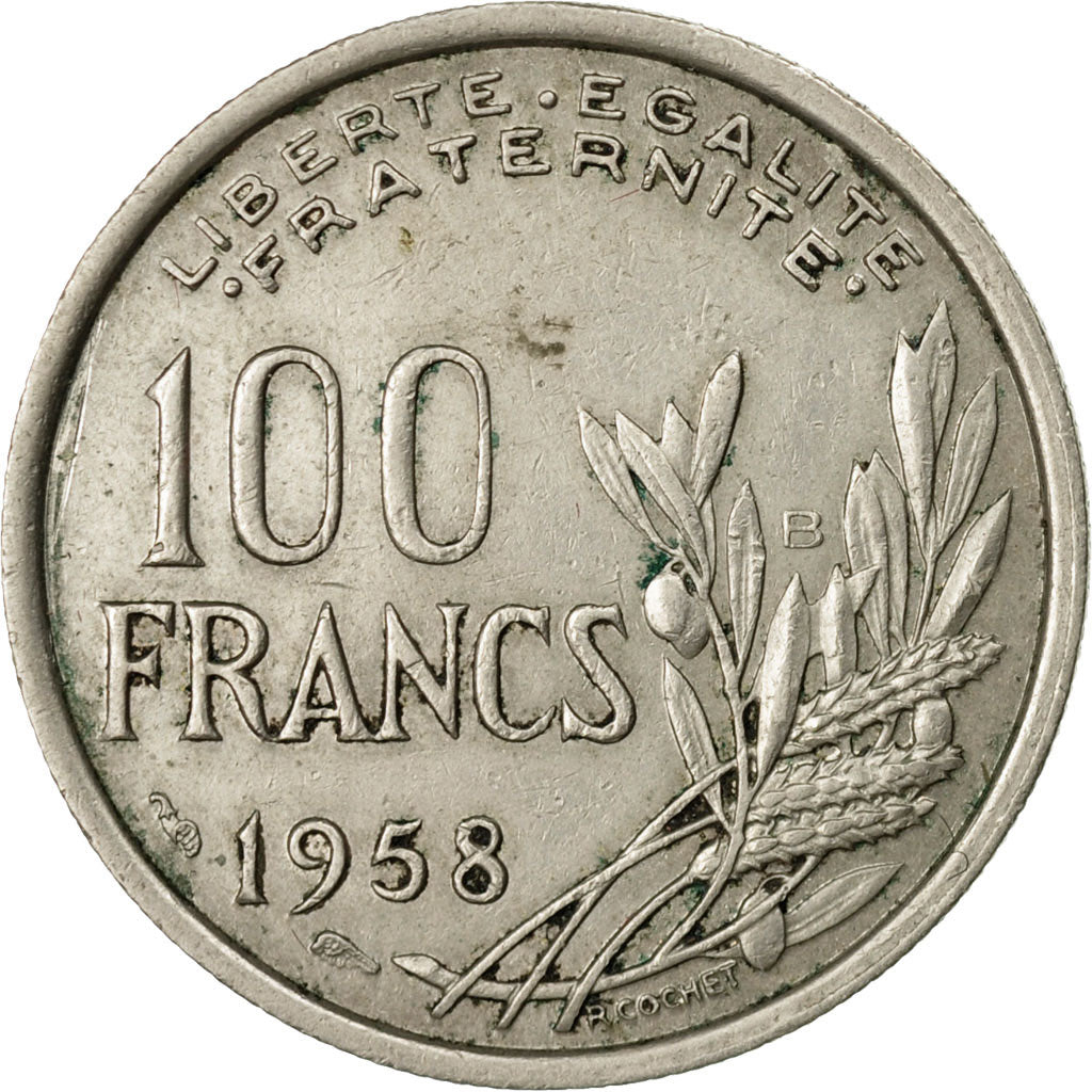 Coin, France, Cochet, 100 Francs, 1958, Beaumont - Le Roger, EF(40-45)