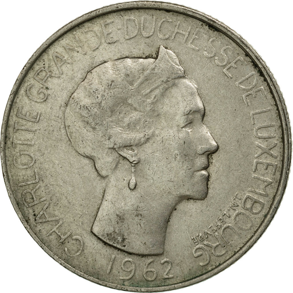 Moneta, Lussemburgo, Charlotte, 5 Francs, 1962, MB, Rame-nichel, KM:51