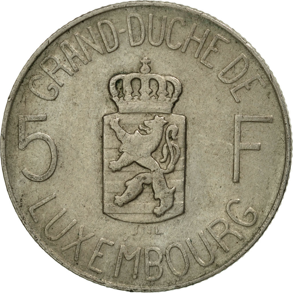 Moneta, Lussemburgo, Charlotte, 5 Francs, 1962, MB, Rame-nichel, KM:51
