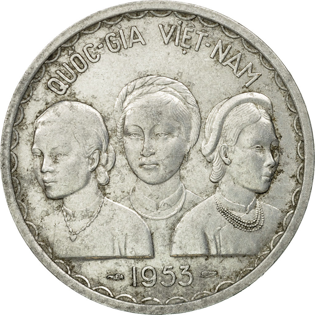 Coin, Vietnam, STATE OF SOUTH VIET NAM, 50 Xu, 1953, Paris, EF(40-45), Aluminum