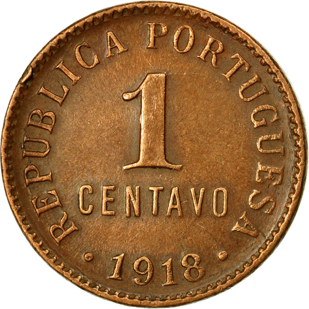 Coin, Portugal, Centavo, 1918, EF(40-45), Bronze, KM:565