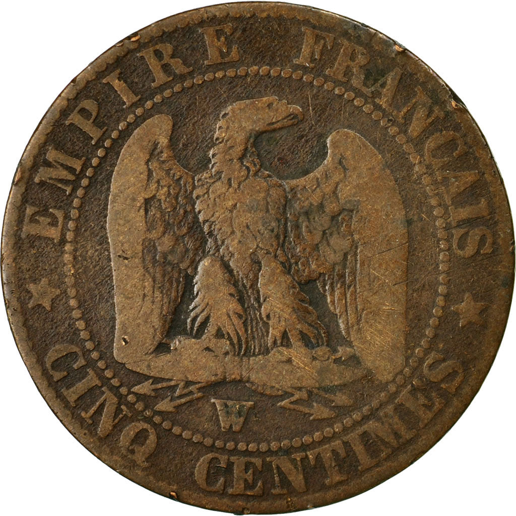 Munten, Frankrijk, Napoleon III, Napoléon III, 5 Centimes, 1855, Lille, FR