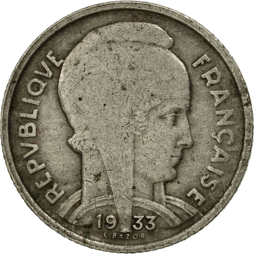 Coin, France, Bazor, 5 Francs, 1933, Paris, VF(30-35), Nickel, KM:887