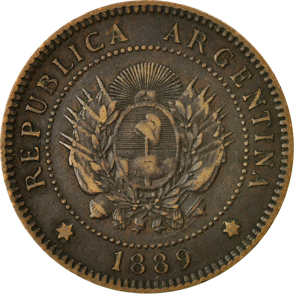 Moneta, Argentina, Centavo, 1889, BB, Bronzo, KM:32