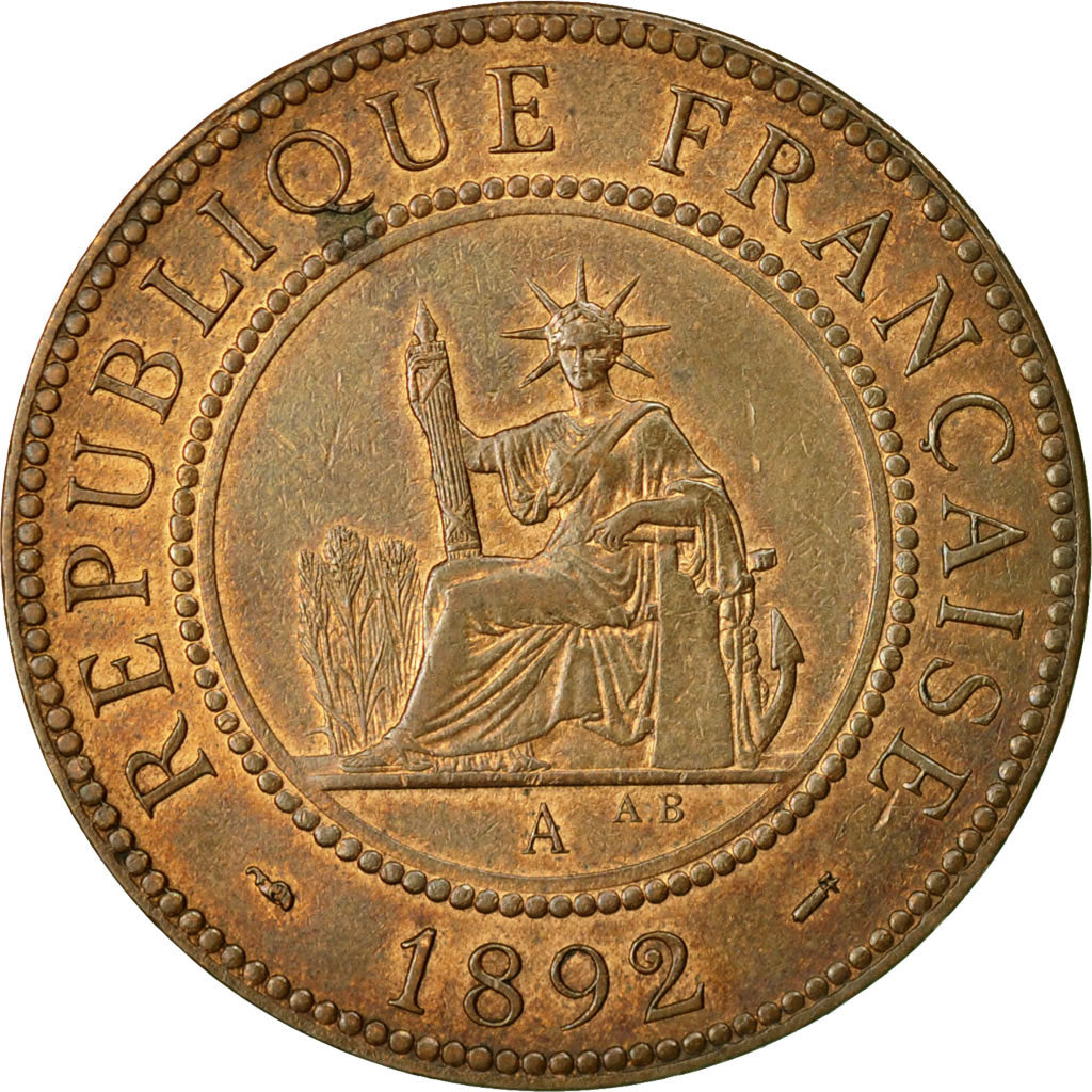 Coin, FRENCH INDO-CHINA, Cent, 1892, Paris, EF(40-45), Bronze, KM:1