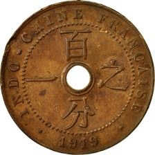 Münze, FRENCH INDO-CHINA, Cent, 1919, Paris, SS, Bronze, KM:12.1