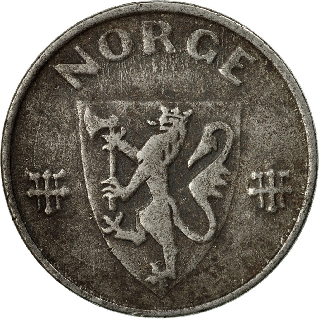 Coin, Norway, Haakon VII, 5 Öre, 1942, VF(20-25), Iron, KM:388