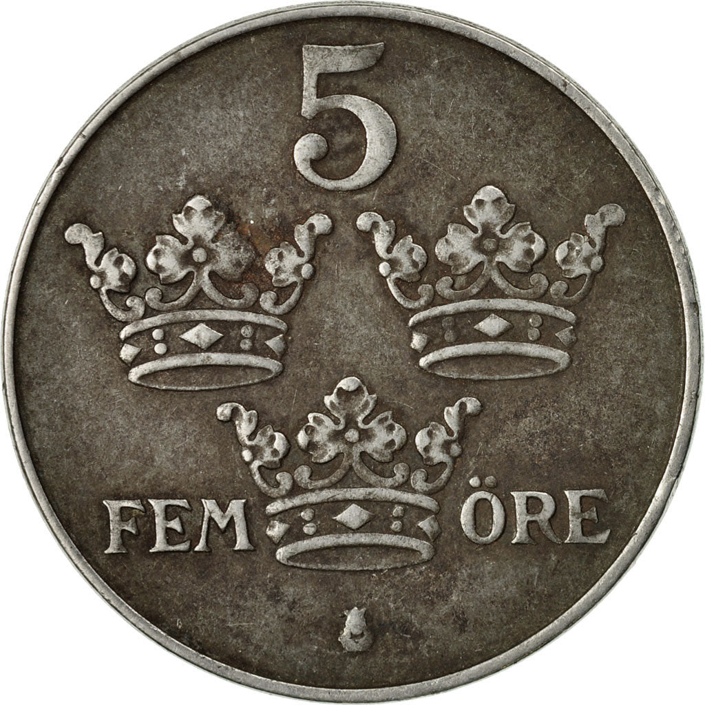 Monnaie, Suède, Gustaf V, 5 Öre, 1949, TTB, Iron, KM:812