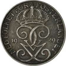 Coin, Sweden, Gustaf V, 5 Öre, 1949, AU(50-53), Iron, KM:812