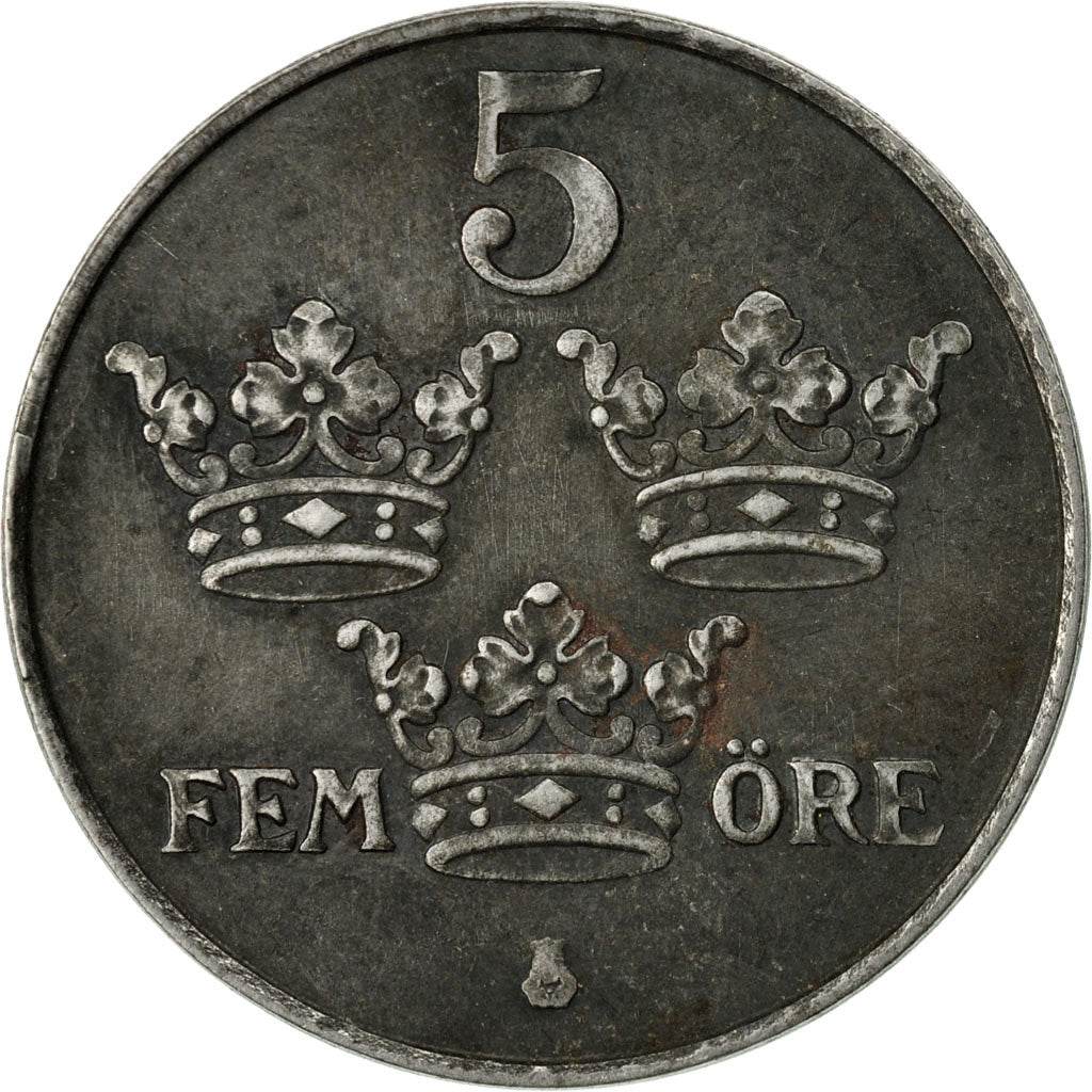 Coin, Sweden, Gustaf V, 5 Öre, 1949, AU(50-53), Iron, KM:812