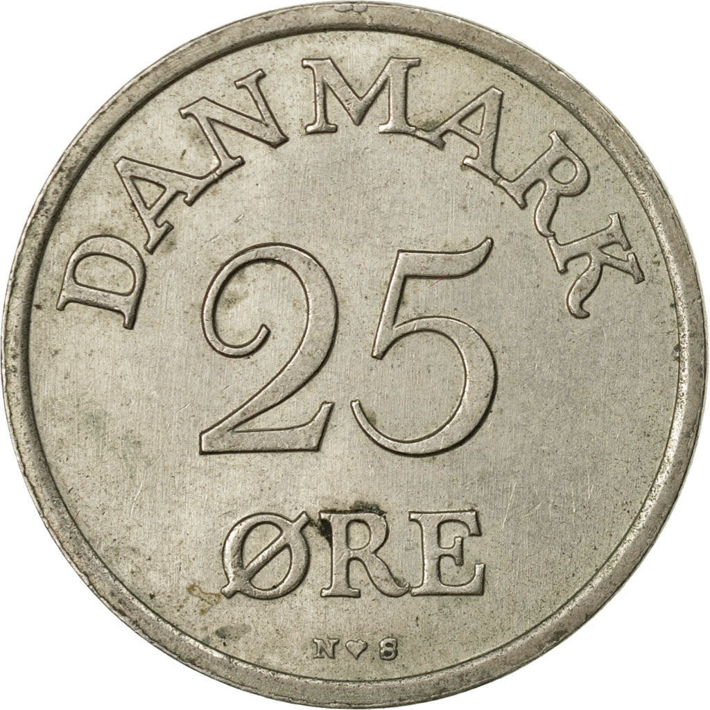 Coin, Denmark, Frederik IX, 25 Öre, 1952, Copenhagen, VF(30-35), Copper-nickel