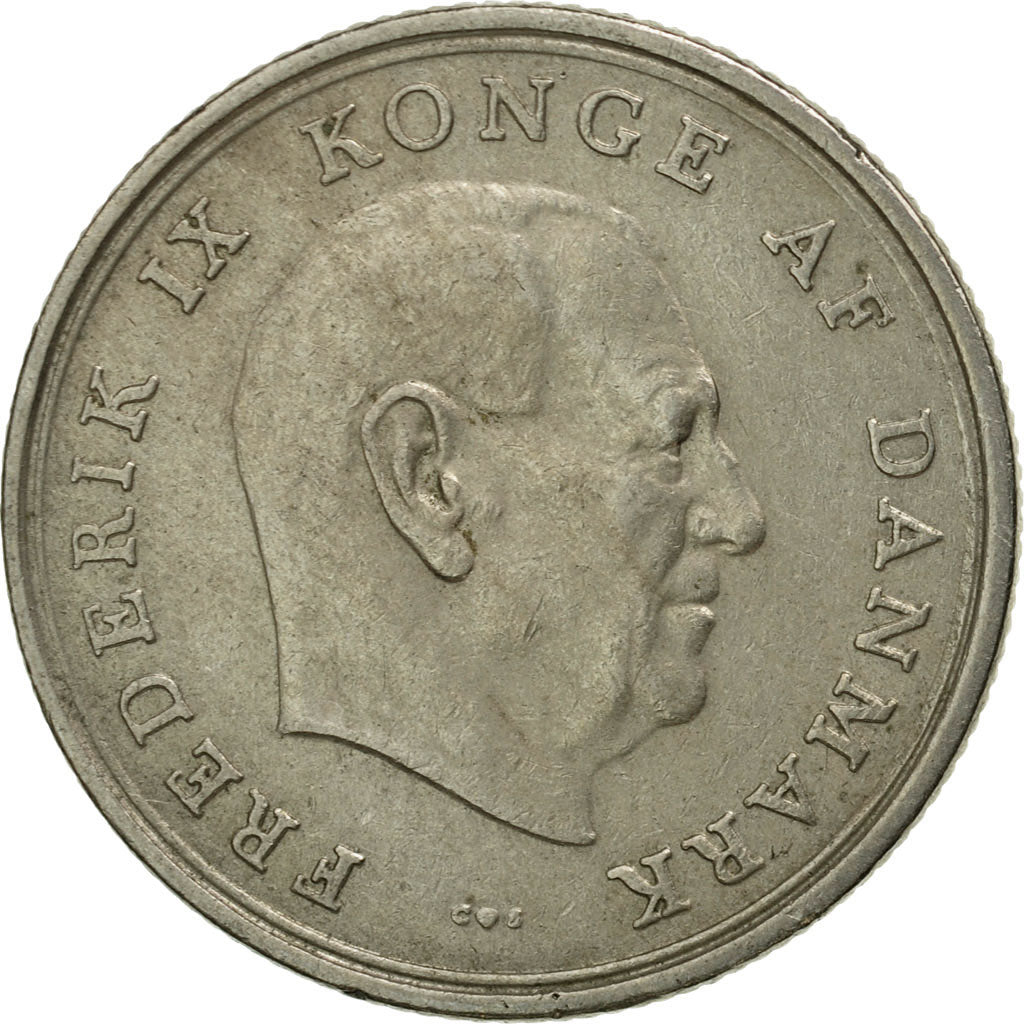 Coin, Denmark, Frederik IX, Krone, 1964, Copenhagen, VF(30-35), Copper-nickel
