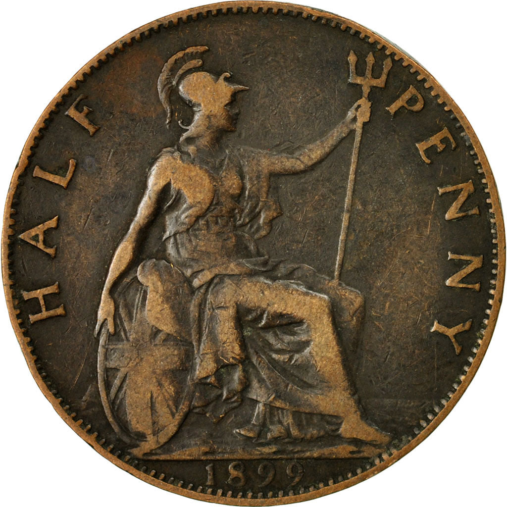 Coin, Great Britain, Victoria, 1/2 Penny, 1899, EF(40-45), Bronze, KM:789