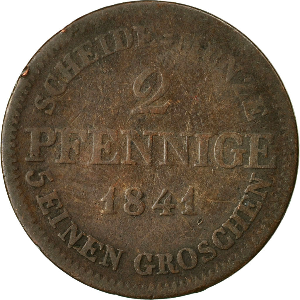 Coin, German States, SAXE-COBURG-GOTHA, Ernst I, 2 Pfennig, 1841, Dresden