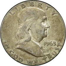 Coin, United States, Franklin Half Dollar, Half Dollar, 1963, U.S. Mint