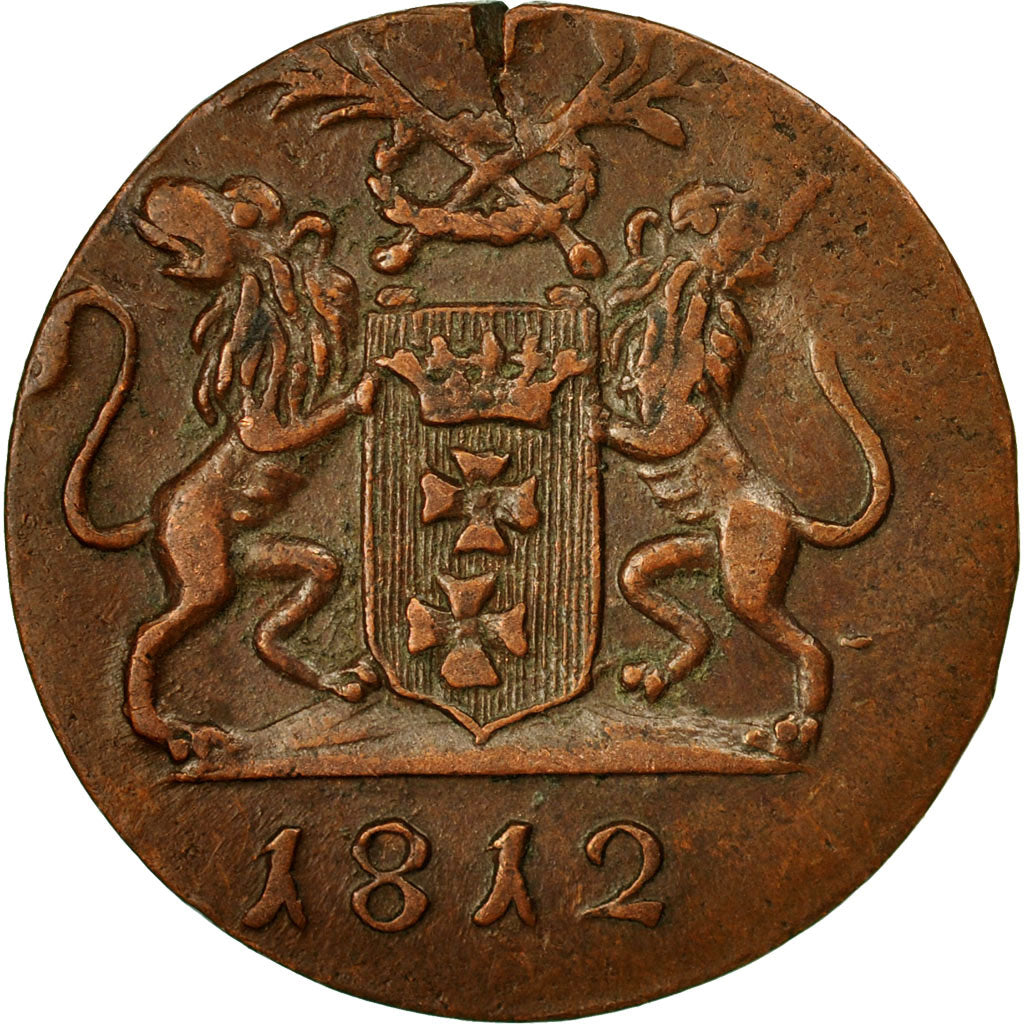 Coin, DANZIG, Friedrich Wilhelm III, Grosz, 1812, Warsaw, EF(40-45), Copper