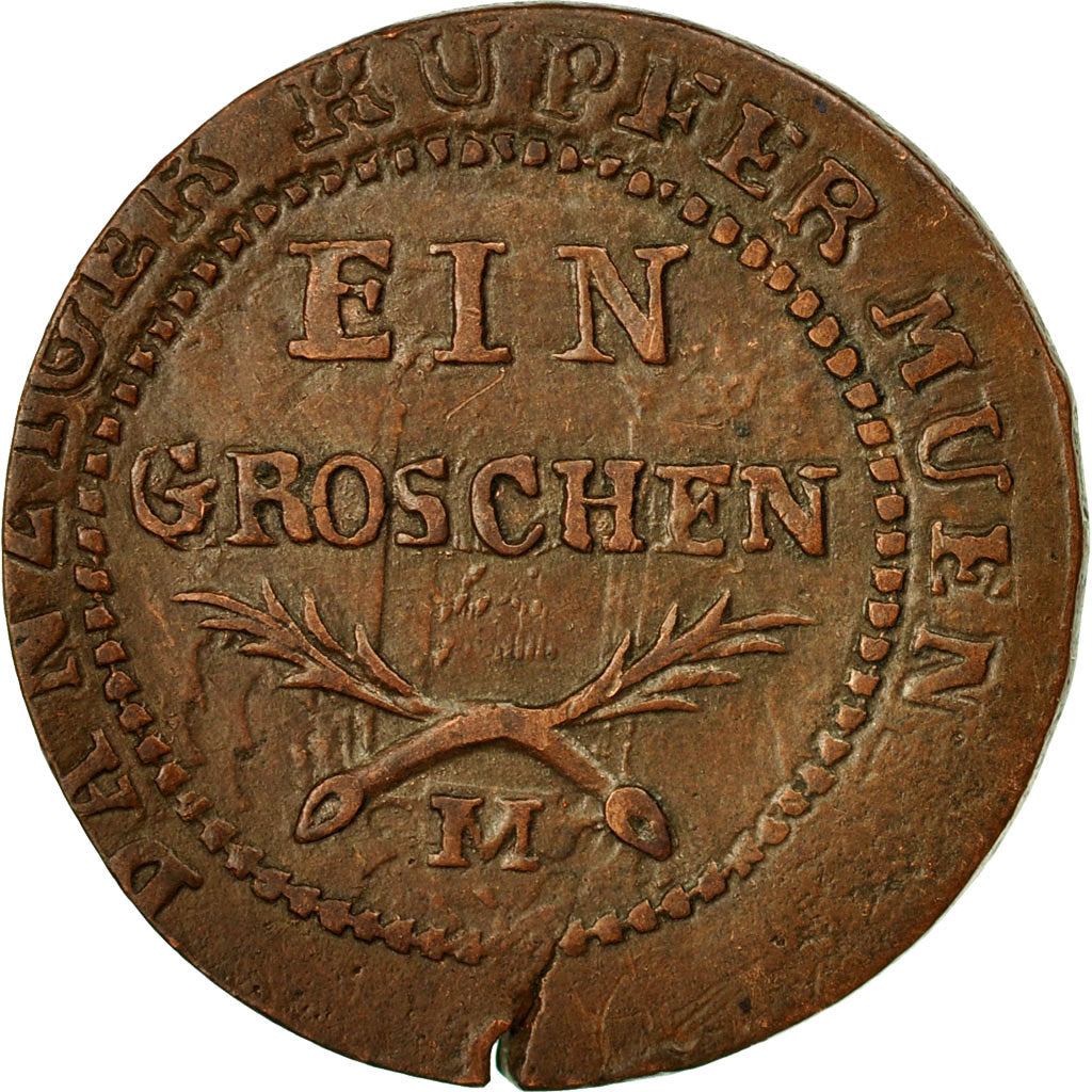 Coin, DANZIG, Friedrich Wilhelm III, Grosz, 1812, Warsaw, EF(40-45), Copper