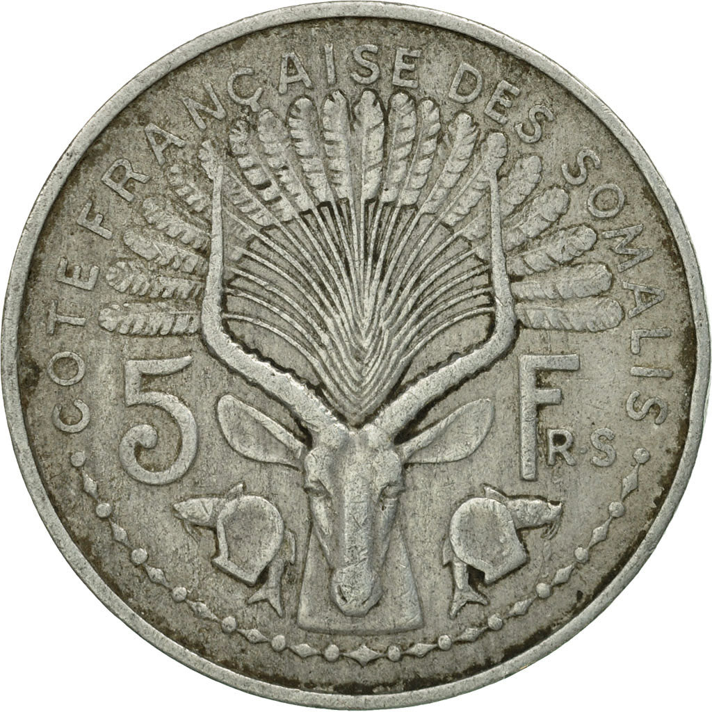 Coin, French Somaliland, 5 Francs, 1948, Paris, VF(30-35), Aluminum, KM:6