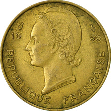Coin, French West Africa, 10 Francs, 1956, Paris, F(12-15), Aluminum-Bronze