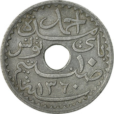 Coin, Tunisia, Ahmad Pasha Bey, 10 Centimes, 1941, Paris, EF(40-45), Zinc