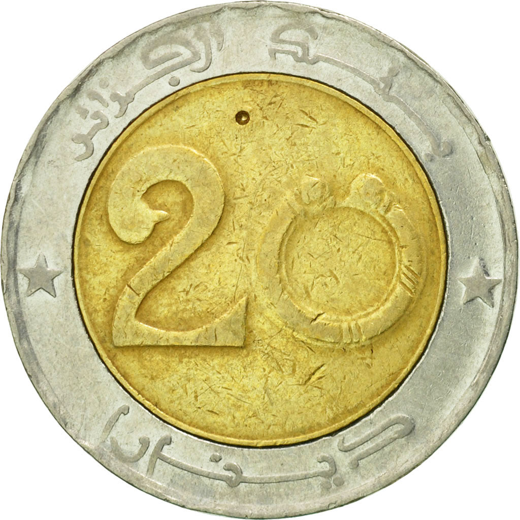 Coin, Algeria, 20 Dinars, 1999, Algiers, EF(40-45), Bi-Metallic, KM:125