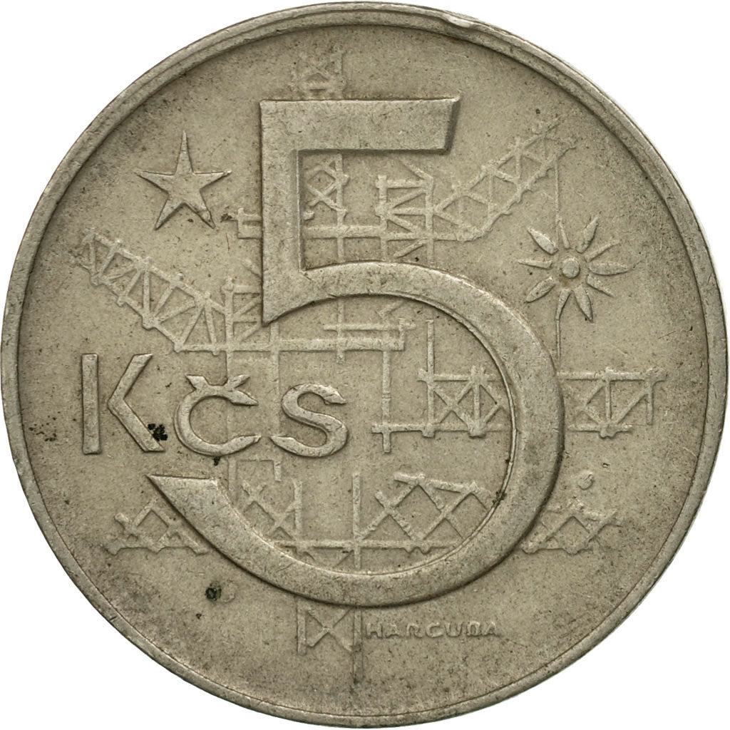 Coin, Czechoslovakia, 5 Korun, 1975, VF(20-25), Copper-nickel, KM:60