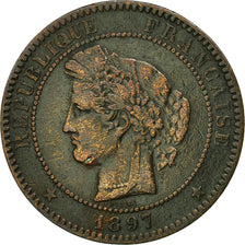 Monnaie, France, Cérès, 10 Centimes, 1897, Paris, TB+, Bronze, KM:815.1