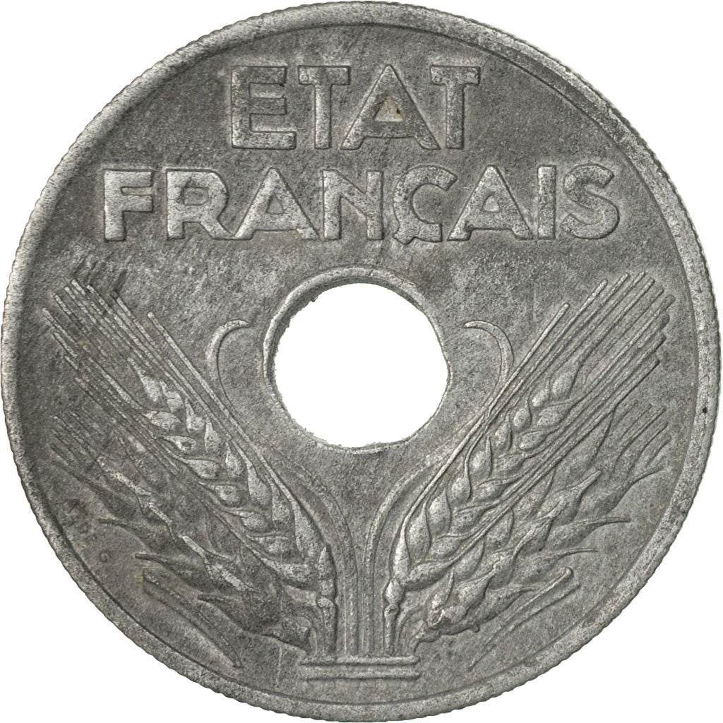 Coin, France, État français, 20 Centimes, 1943, Paris, EF(40-45), Zinc