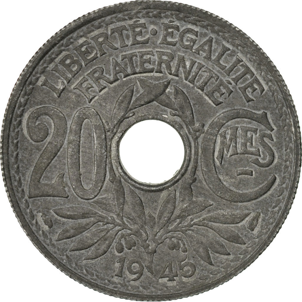 Coin, France, Lindauer, 20 Centimes, 1945, Paris, EF(40-45), Zinc, KM:907.1