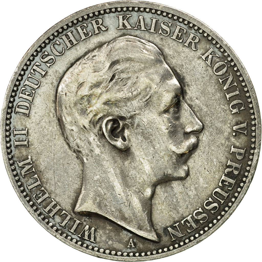 Coin, German States, PRUSSIA, Wilhelm II, 3 Mark, 1911, Berlin, EF(40-45)