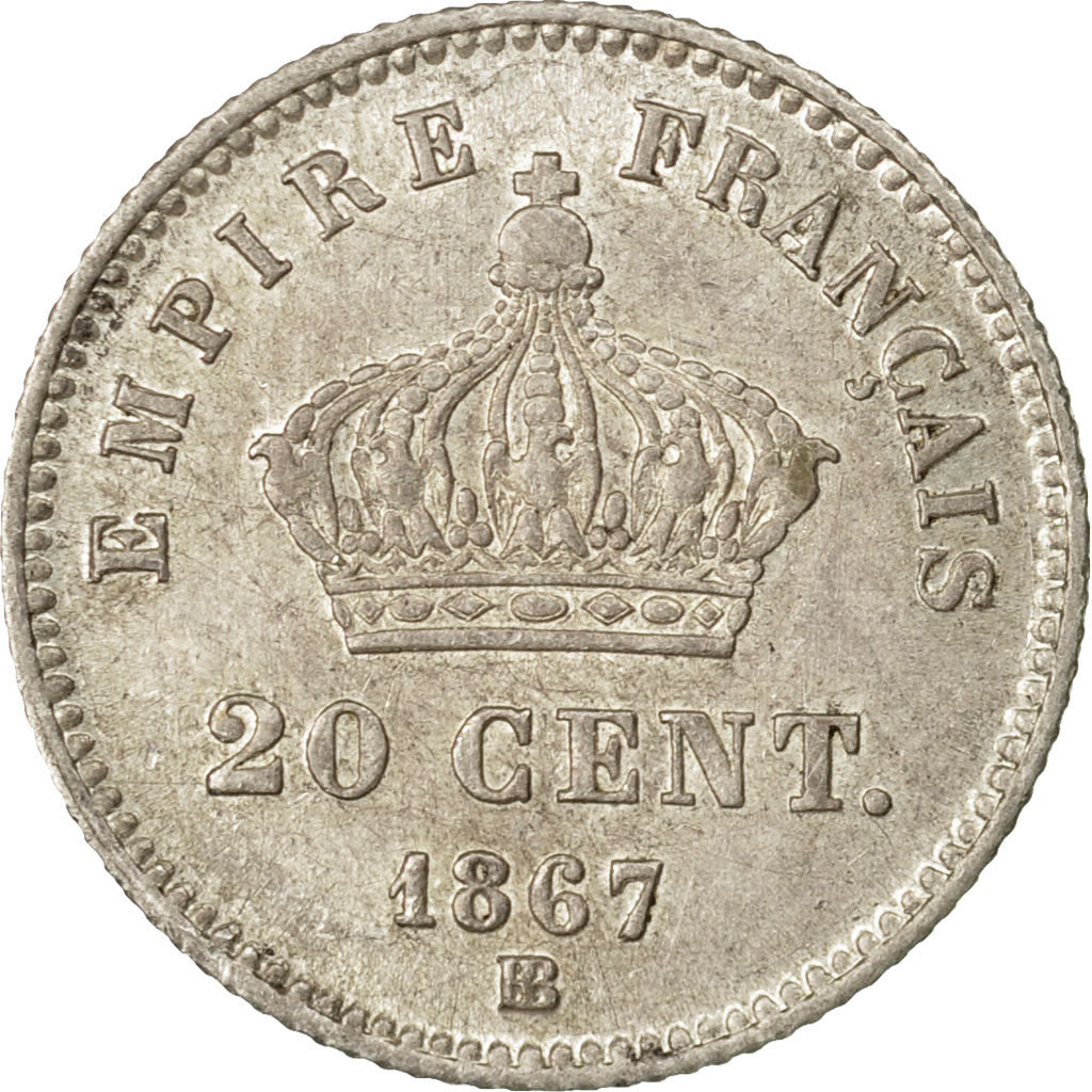 Coin, France, Napoleon III, Napoléon III, 20 Centimes, 1867, Strasbourg