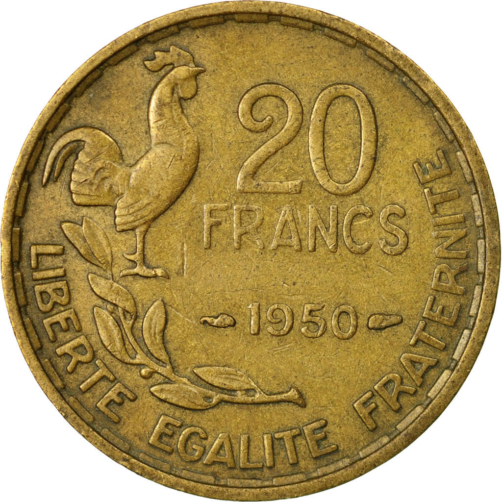 Münze, Frankreich, Guiraud, 20 Francs, 1950, Paris, SS, Aluminum-Bronze