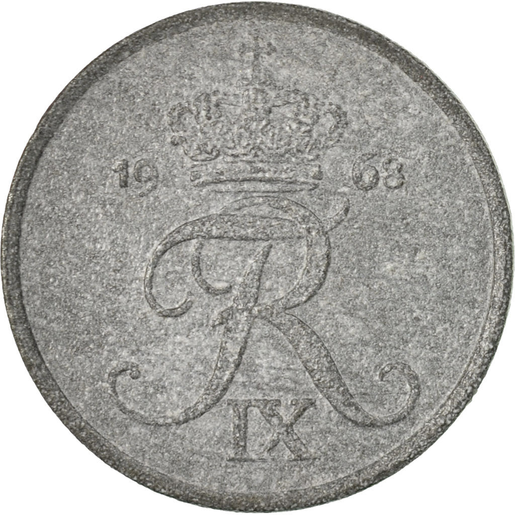 Coin, Denmark, Frederik IX, Ore, 1968, Copenhagen, EF(40-45), Zinc, KM:839.2
