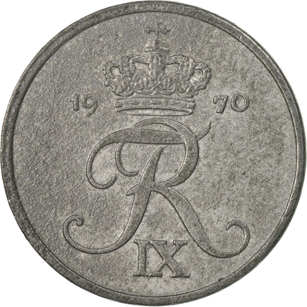 Moneta, Danimarca, Frederik IX, Ore, 1970, Copenhagen, BB, Zinco, KM:839.2