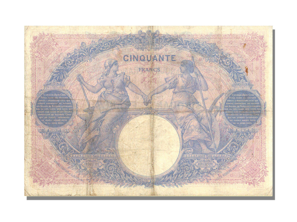 Billet, France, 50 Francs, 50 F 1889-1927 ''Bleu et Rose'', 1912, 1912-09-12