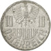 Moneda, Austria, 10 Groschen, 1957, Vienna, BC+, Aluminio, KM:2878