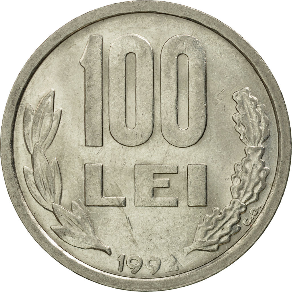 Moneta, Romania, 100 Lei, 1992, SPL-, Acciaio placcato nichel, KM:111