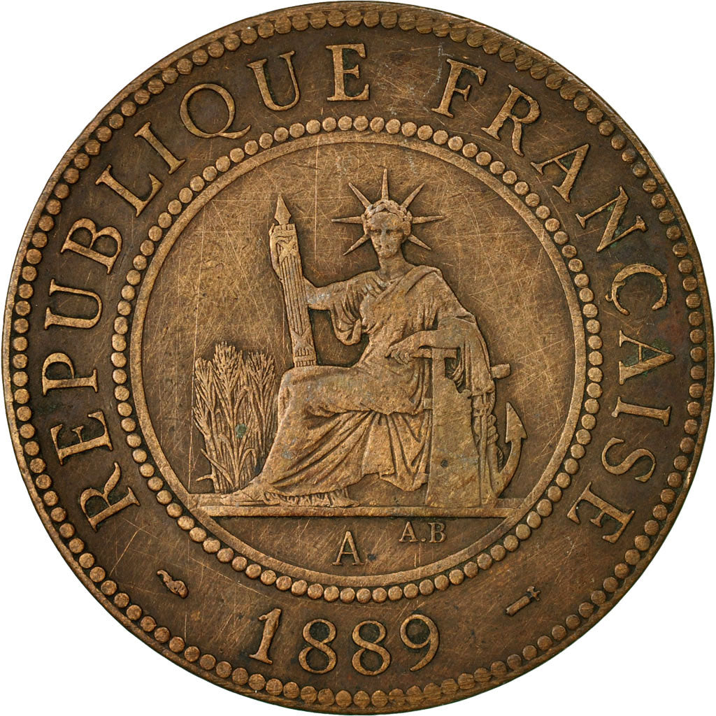 Coin, FRENCH INDO-CHINA, Cent, 1889, Paris, EF(40-45), Bronze, KM:1