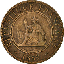 Coin, FRENCH INDO-CHINA, Cent, 1889, Paris, EF(40-45), Bronze, KM:1