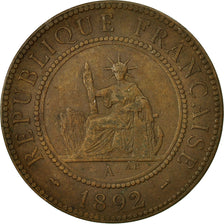Coin, FRENCH INDO-CHINA, Cent, 1892, Paris, EF(40-45), Bronze, KM:1