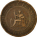 Coin, FRENCH INDO-CHINA, Cent, 1892, Paris, VF(30-35), Bronze, KM:1