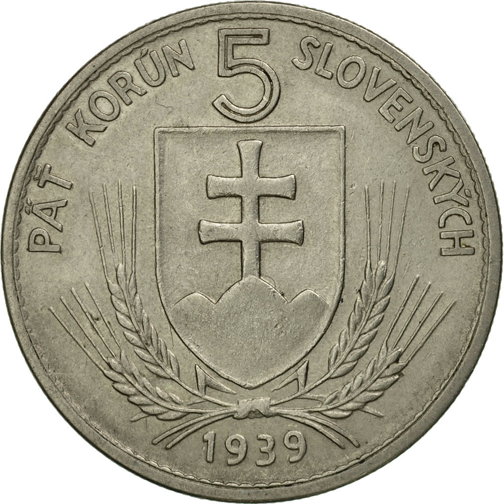 Coin, Slovakia, 5 Korun, 1939, EF(40-45), Nickel, KM:2