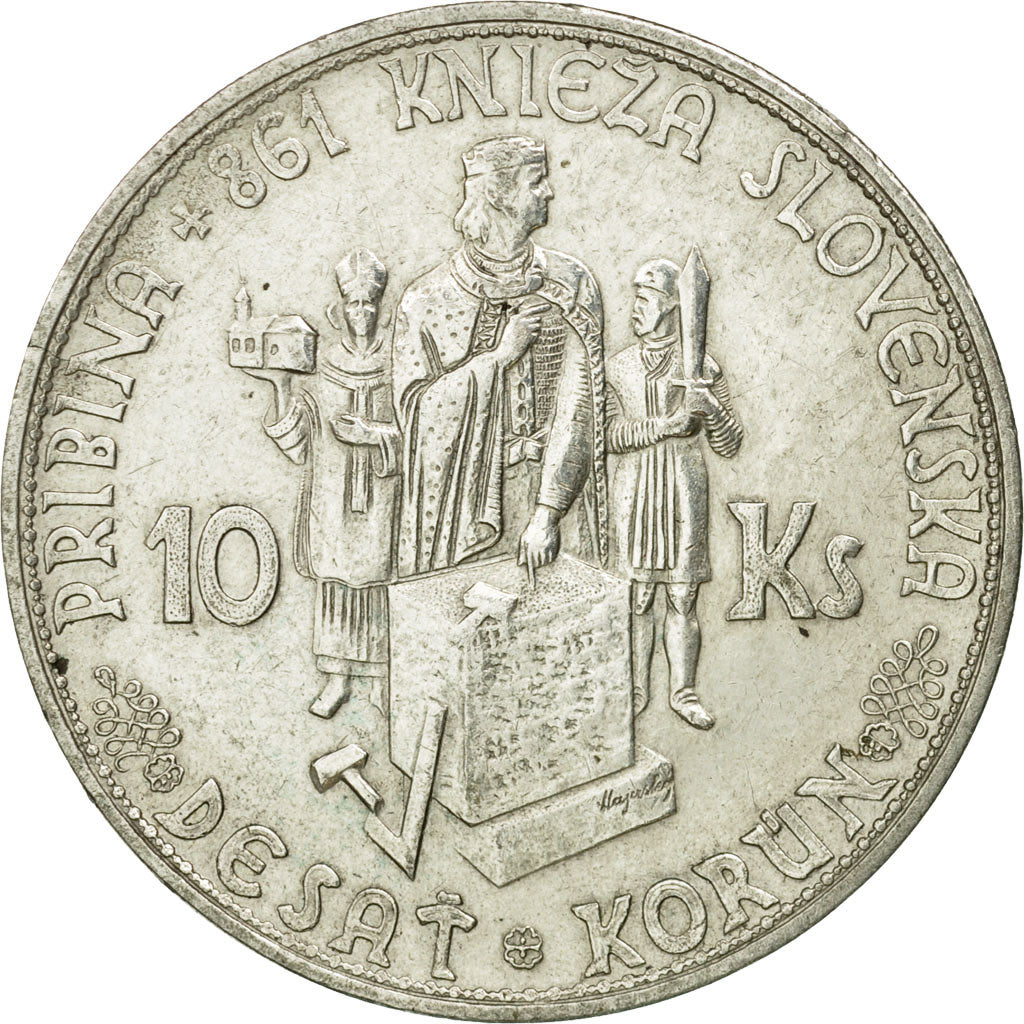 Coin, Slovakia, 10 Korun, 1944, AU(50-53), Silver, KM:9.1