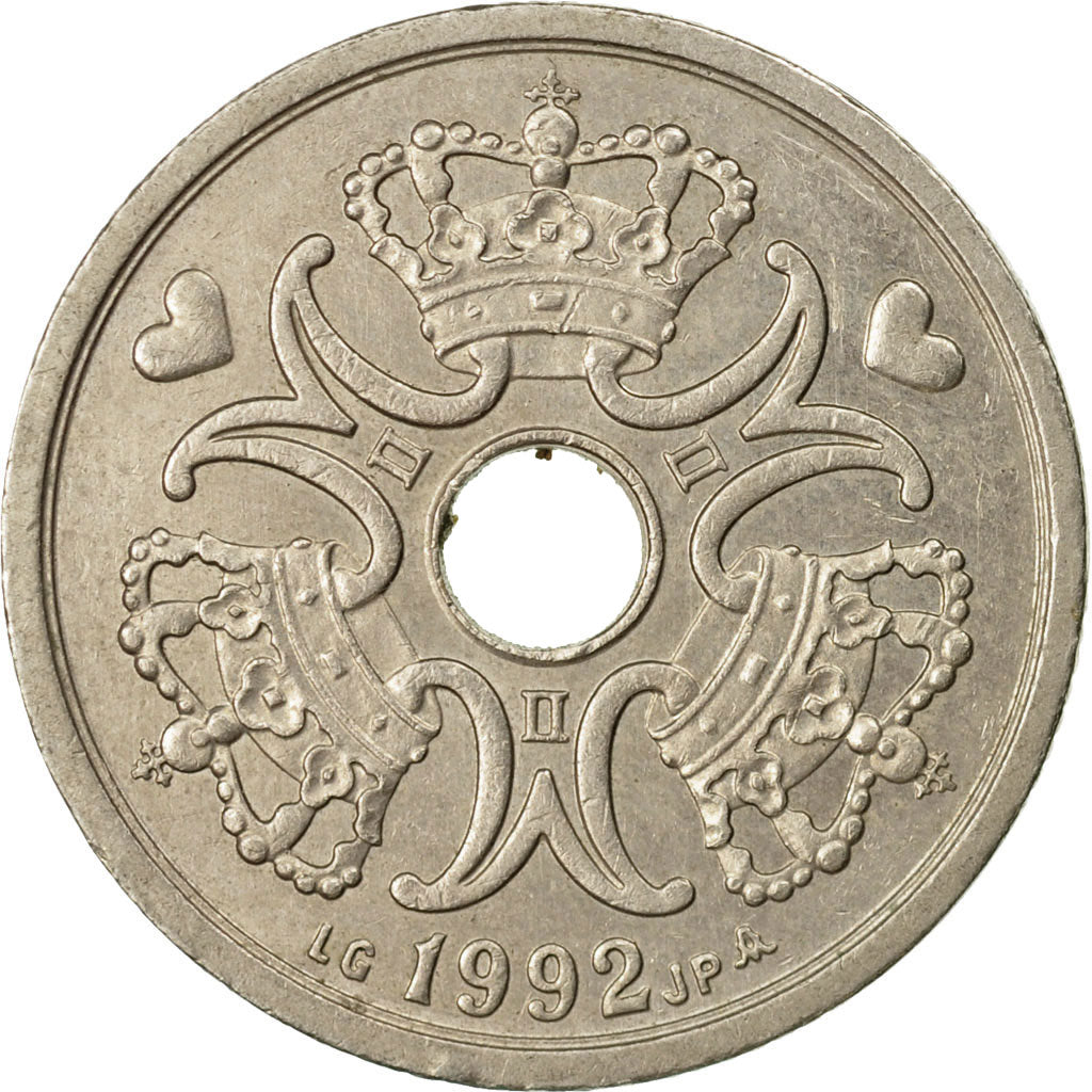 Coin, Denmark, Margrethe II, 2 Kroner, 1992, Copenhagen, EF(40-45)