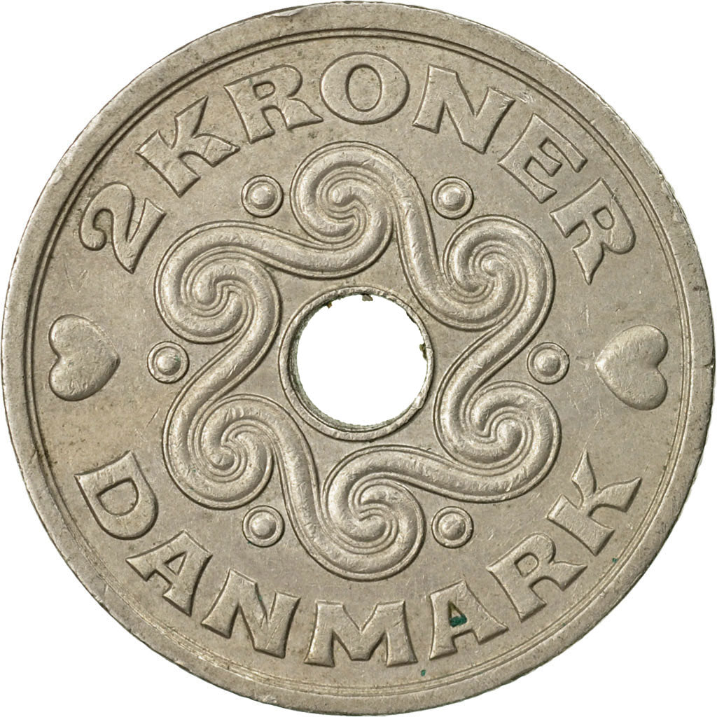 Coin, Denmark, Margrethe II, 2 Kroner, 1992, Copenhagen, EF(40-45)