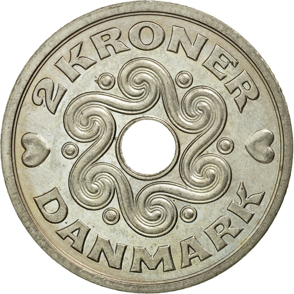 Coin, Denmark, Margrethe II, 2 Kroner, 1994, Copenhagen, AU(55-58)